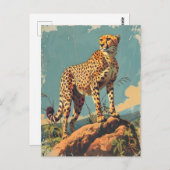 Carte Postale Cheetah vintage (Devant / Derrière)