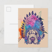 Carte Postale Chef amérindien de Sharpei (Devant / Derrière)