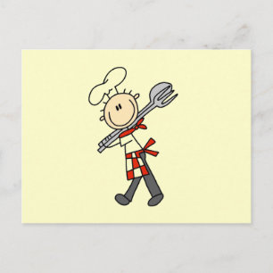 Carte Postale Chef avec pince à salade