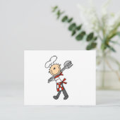 Carte Postale Chef avec pince à salade (Debout devant)