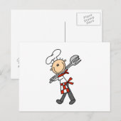 Carte Postale Chef avec pince à salade (Devant / Derrière)