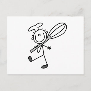 Carte Postale Chef Bâtonnet Avec Fouet