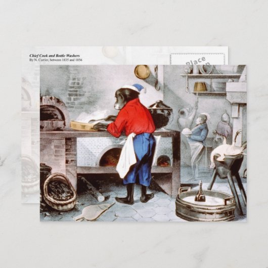 Carte Postale Chef Chimpanzé (Devant / Derrière)