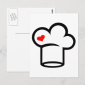 Carte Postale Chef cuisine coeur casquette (Devant / Derrière)
