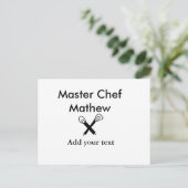 Carte Postale Chef cuisinier cuisinier cuisinier ajouter nom de (Debout devant)