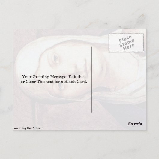 Carte Postale Chef De La Vierge Par Antonello Da Messina (Dos)