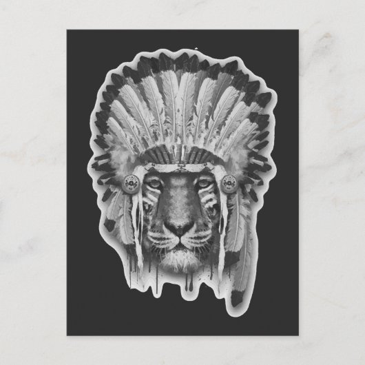 Carte Postale Chef du tigre amérindien (Devant)