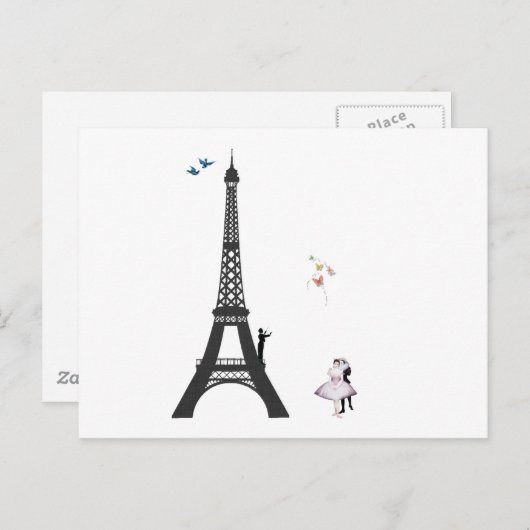 Carte Postale Chef Et Tour Eiffel (Devant / Derrière)