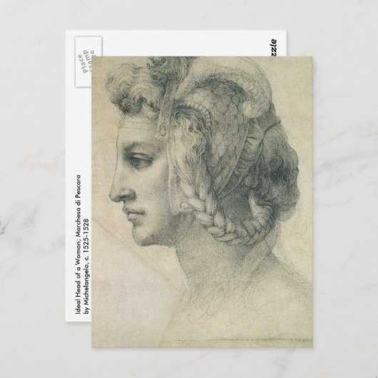 Carte Postale Chef idéal d'une femme de Michel-Ange (Devant / Derrière)