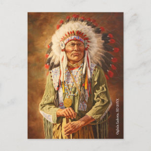 Carte Postale Chef Lakota amérindien