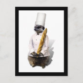 Carte Postale Chef Meercat Avec Baguette (Devant)