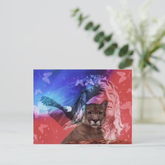 Carte Postale Chef Native American Indian (Debout devant)