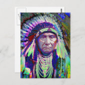 Carte Postale Chef Native American Indian (Devant / Derrière)