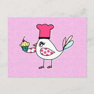 Carte postale Chef Pâtisserie d'oiseaux