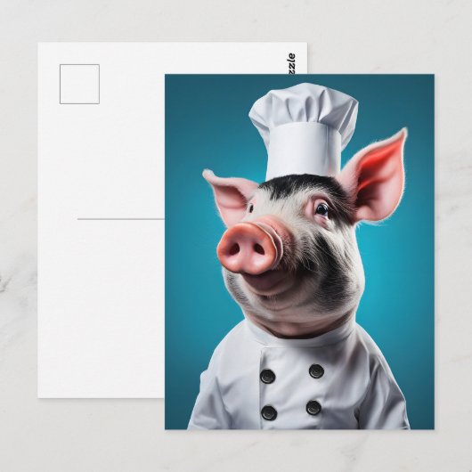 Carte Postale Chef Pig (Devant / Derrière)