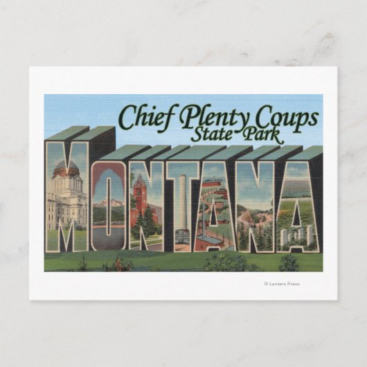 Carte Postale Chef Plenty, Montana - Scènes de grandes lettres (Devant)