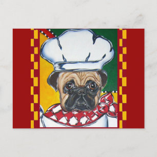 Carte Postale Chef Pug