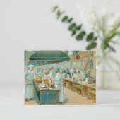 Carte Postale Chef Restaurant Cuisine Vintage et art (Debout devant)