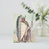 Carte Postale Chef sioux, "Le Rocher Noir" (Debout devant)