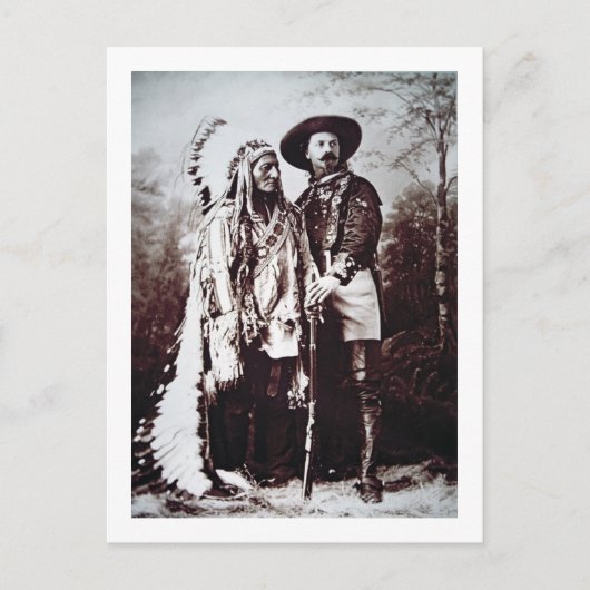 Carte Postale Chef Sitting Bull (1831-1890) en tournée avec Buff (Devant)