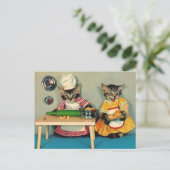 Carte Postale chef tabby kitten et assistant tabby kitten (Debout devant)