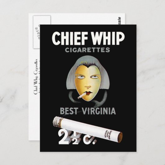 Carte Postale Chef Whip Cigarettes (Devant / Derrière)