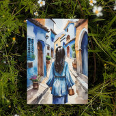 Carte postale Chefchaouen Maroc Aquarelle