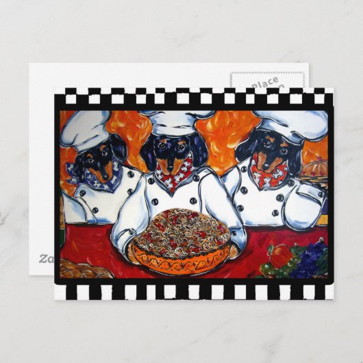 Carte Postale Chefs Dachshund (Devant / Derrière)