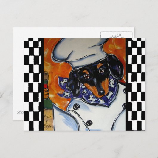 Carte Postale Chefs Dachshund (Devant / Derrière)