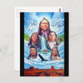 Carte Postale Chefs Indiens Célèbres Peinture Amérindiens (Devant / Derrière)