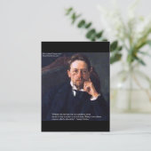Carte Postale Chekhov "Love Normal State" Citation Cadeaux Tee - (Debout devant)