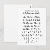 Carte Postale Cheltenham Italic - Zazzle Fiche d'échantillon (Devant / Derrière)