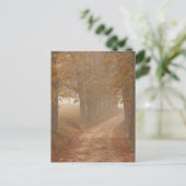 Carte Postale Chemin boisé bordé d'arbres d'automne (Debout devant)