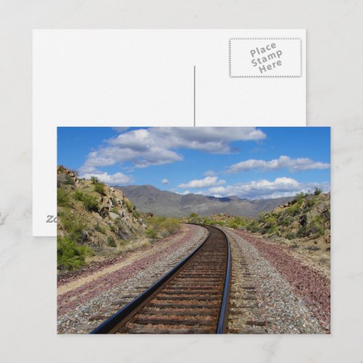 Carte Postale Chemin de fer (Devant / Derrière)