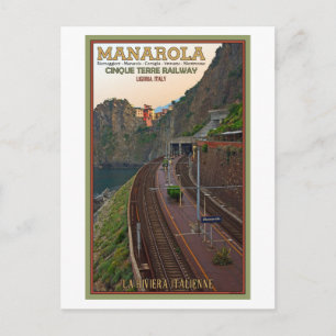 Carte Postale Chemin de fer Cinque Terre - Manarola