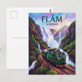 Carte Postale Chemin de fer de Flåm Norvège (Devant / Derrière)