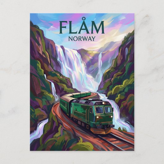 Carte Postale Chemin de fer de Flåm Norvège (Devant)