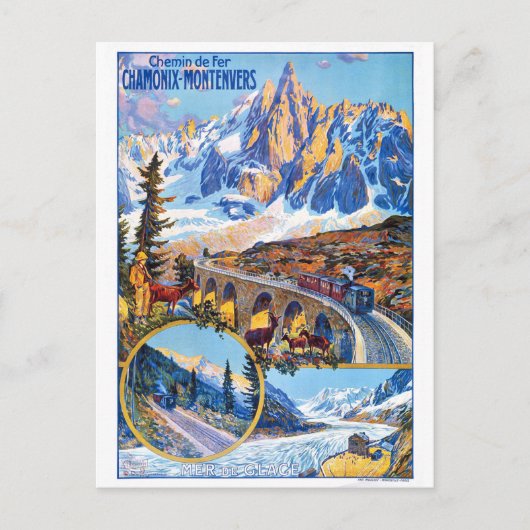 Carte Postale Chemin de fer de Montevers, France, train au-dessu (Devant)