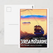Carte Postale Chemin de fer électrique Stresa-Mottarone, Italie, (Devant / Derrière)