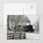 Carte Postale Chemin de fer en neige (Devant / Derrière)