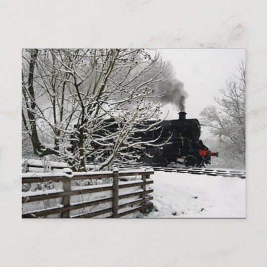 Carte Postale Chemin de fer en neige (Devant)