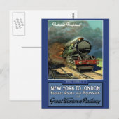 Carte Postale Chemin de fer Great Western Londres New York (Devant / Derrière)