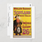 Carte Postale Chemin de fer Midland vers l'Écosse (Devant / Derrière)
