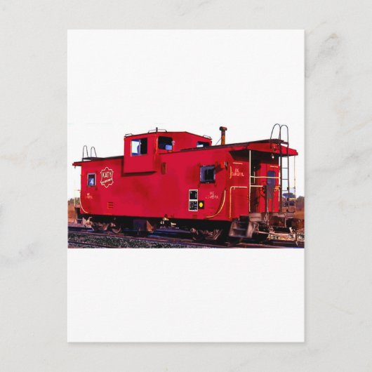 Carte Postale Chemin de fer rouge Caboose (Devant)
