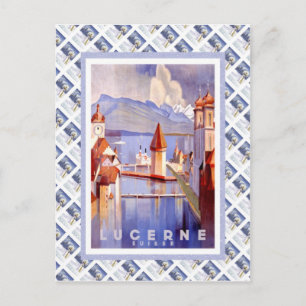 Carte Postale Chemin de fer suisse vintage Luzern Suisse