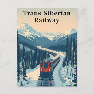 Carte Postale Chemin de fer Transsibérien Voyage Vintage