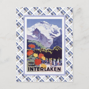 Carte Postale Chemin de fer vintage Luzern Interlaken Brunig