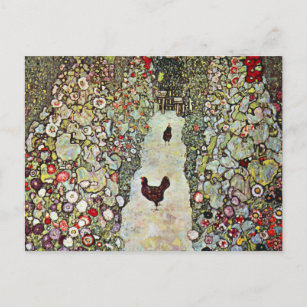 Carte Postale Chemin de jardin avec poulets, Gustav Klimt, Art N