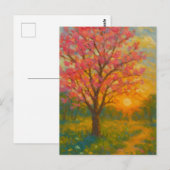 Carte Postale Chemin de la fleur du coucher du soleil - Jardin i (Devant / Derrière)