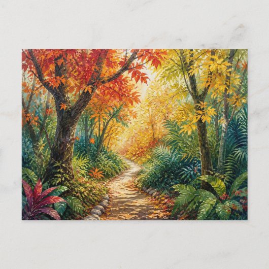 Carte Postale Chemin de la forêt d'automne (Devant)